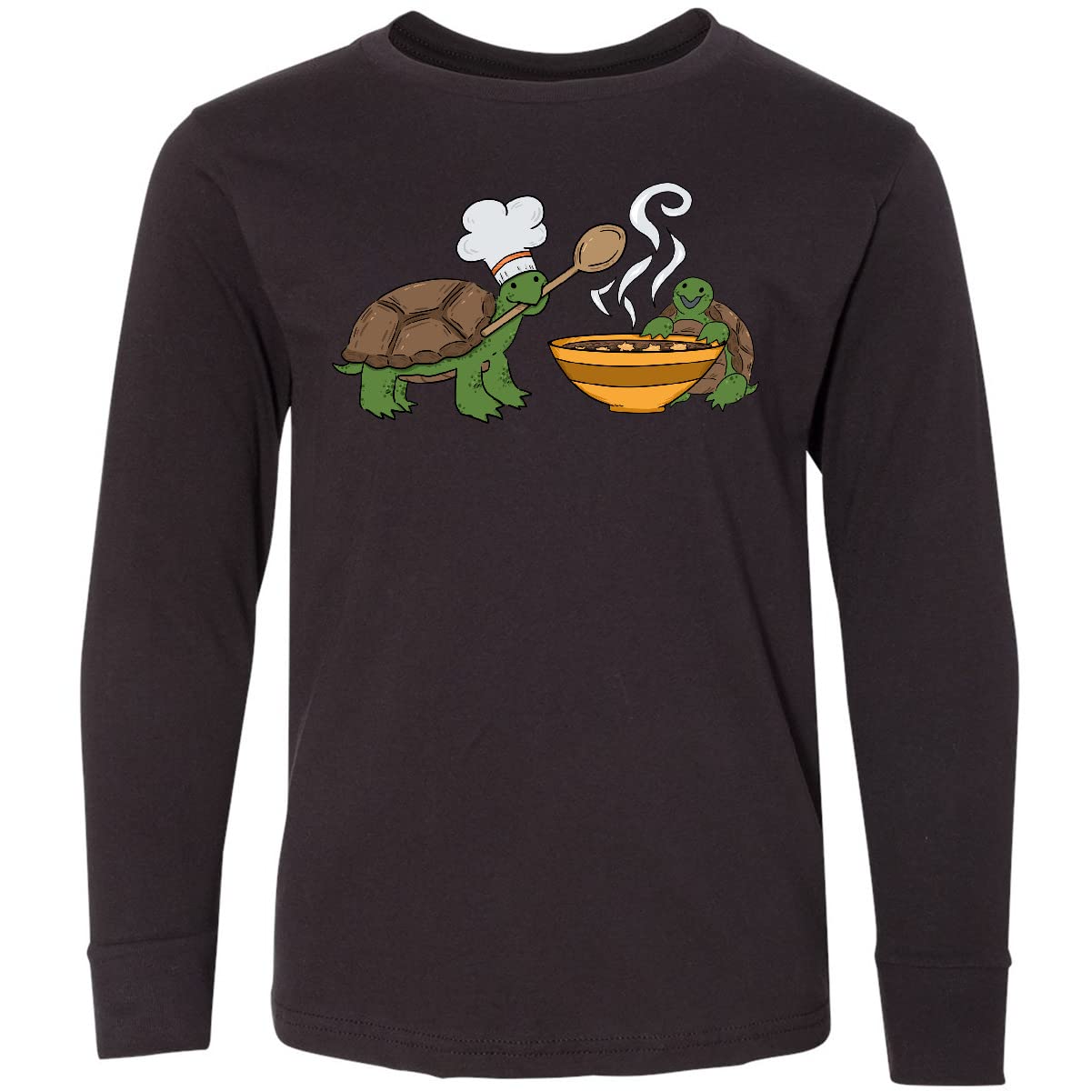 Inktastic Cute Turtle Chefs Making Soup Youth Long Sleeve T-Shirt - Fun Graphic Tee for Kids, Boys & Girls - Perfect for School, Playdates & Casual Wear