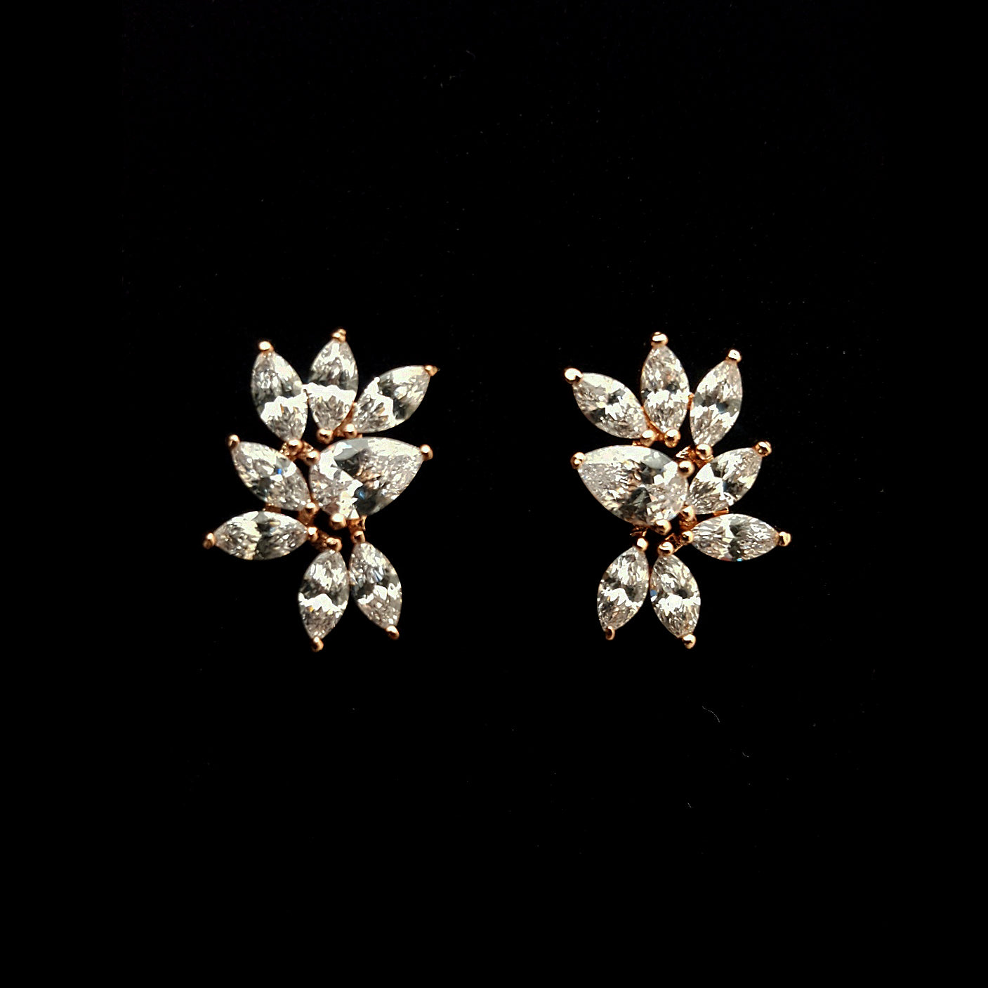 Elegant Twilight Crystal Stud Bridal Earrings by Stephanie Browne – Perfect for Weddings, Prom, and Special Occasions