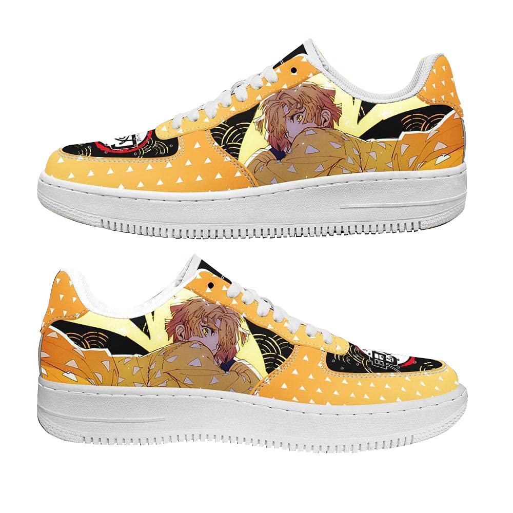 Agatsuma Zenitsu Anime High Top Basketball Shoes - Orange Classic Fashion Sneakers for Men & Women - Non-Slip Outdoor Sports Shoes for Running, Gym, and Casual Wear