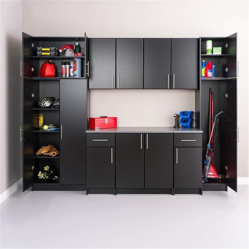 Home Square 2-Piece Black Wood Wall Cabinet Set - Perfect for Kitchen, Bathroom & Living Room Storage & Organization