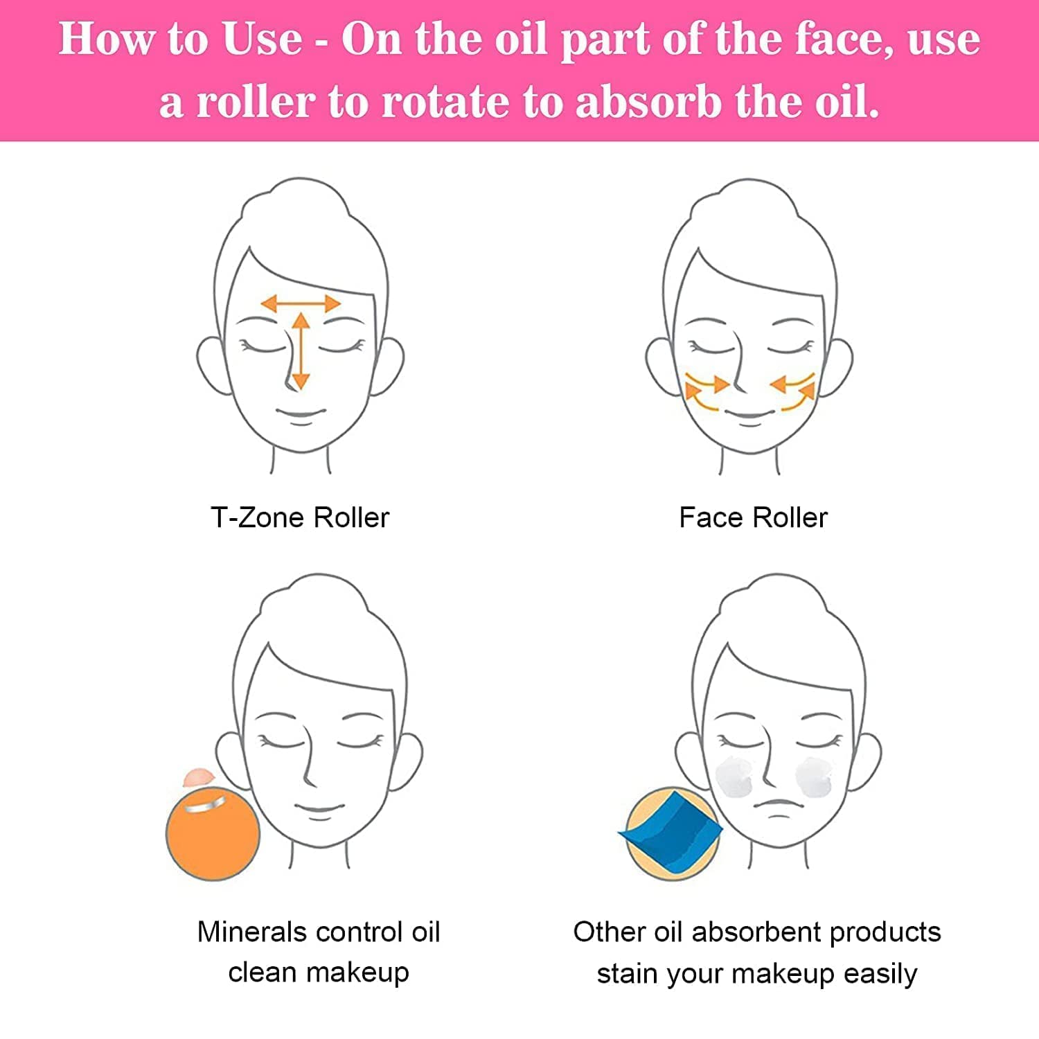Niralasa Oil-Absorbing Volcanic Stone Face Roller - Portable & Reusable Facial Tool for Oily Skin - Oil Control & Massage Anytime Anywhere - Perfect for Travel, Home Use & On-the-Go Skincare