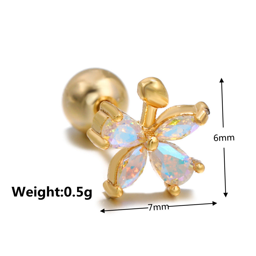 20G Cartilage Tiny Helix Barbell Stud Earrings - Surgical Steel Body Jewelry for Piercing | EGD0054 | Perfect for Cartilage, Helix, and Tragus Piercings - Great Gift for Women and Teens