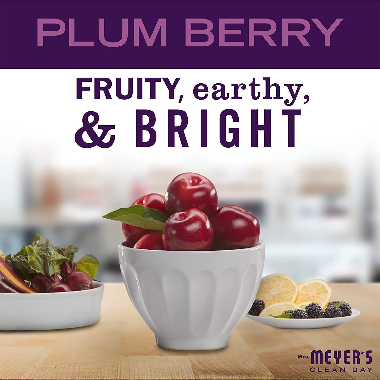 Mrs. Meyer's Clean Day Plum Berry Scent Hand Soap Refill - 33 Fl Oz (Pack of 12) | Natural Liquid Hand Soap for Kitchen, Bathroom & Office | Eco-Friendly & Cruelty-Free