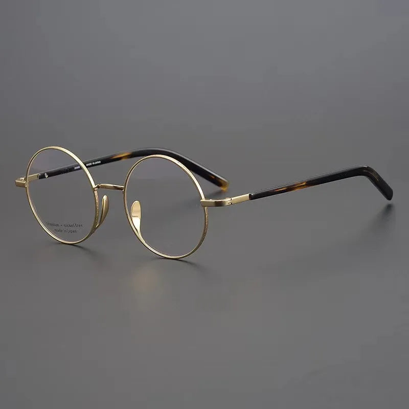 Aimee Unisex Full Rim Round Titanium Eyeglasses Frame 2085 - Lightweight Durable Glasses for Men & Women - Perfect for Reading, Work, and Daily Wear