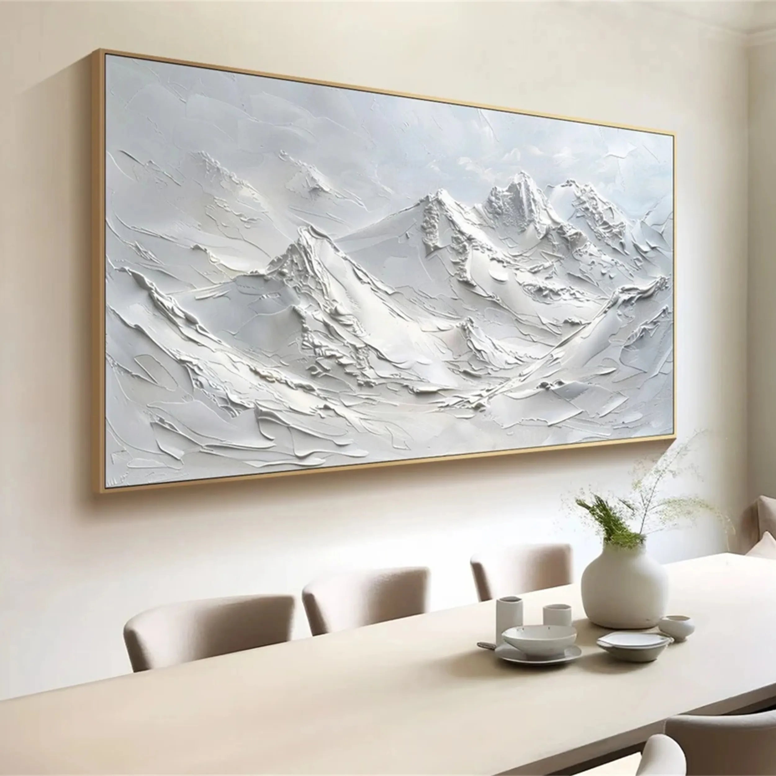White Minimalist Textured Painting Canvas - Premium Art Canvas for Acrylic & Oil Painting - Perfect for Home Decor, Office Wall Art & DIY Projects | #MM240