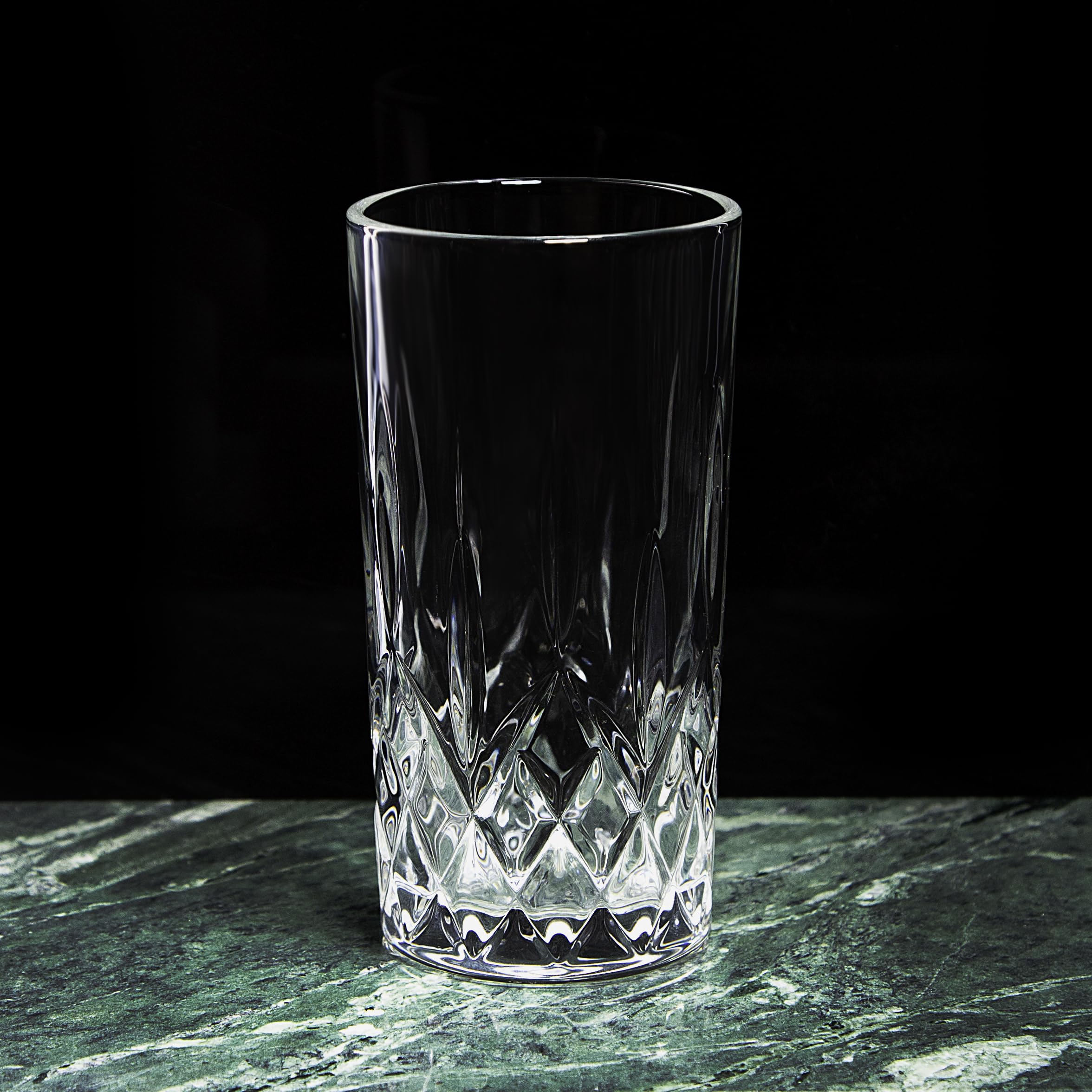 LEMONSODA Premium 12oz Drinking Glasses Set of 32 - Crystal Cut Water Glasses for Lemonade, Cocktails & Beverages - Elegant Collins Glassware for Home Bar, Restaurants & Parties - Perfect Housewarming & Wedding Gift