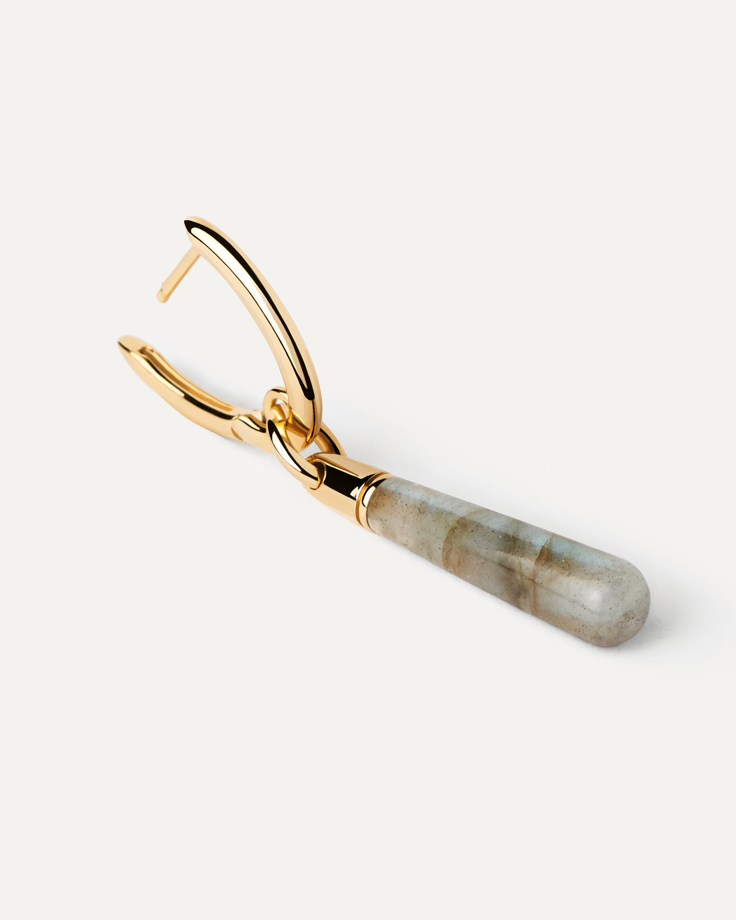 Labradorite Large Jupiter Single Hoop Earrings - Healing Crystal Jewelry for Women, Boho Chic Statement Piece | Perfect for Yoga, Meditation & Spiritual Healing