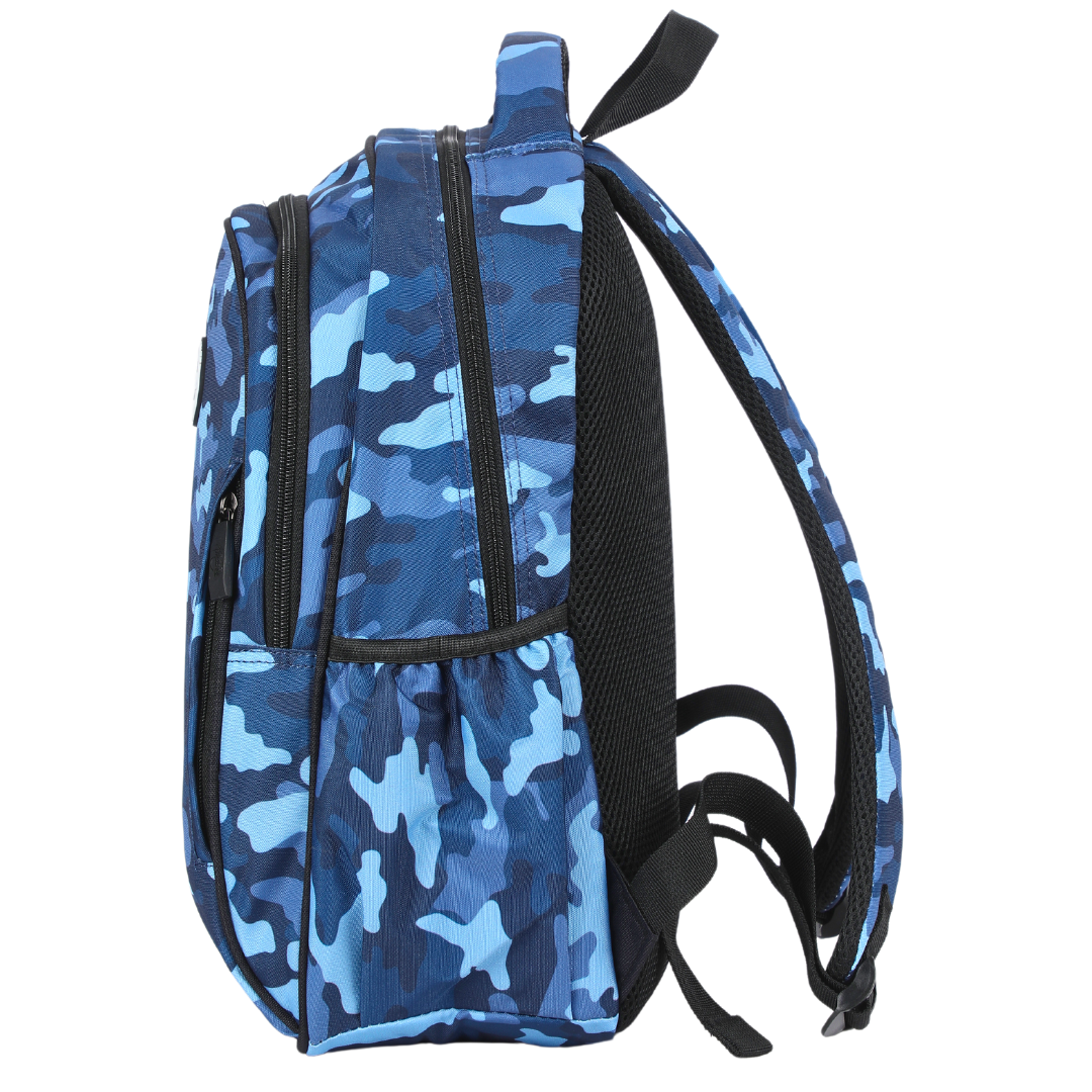 Blue Camouflage Midsize Kids Backpack - Durable School Backpack for Boys & Girls, Lightweight Water-Resistant Daypack for Hiking, Travel & Outdoor Activities