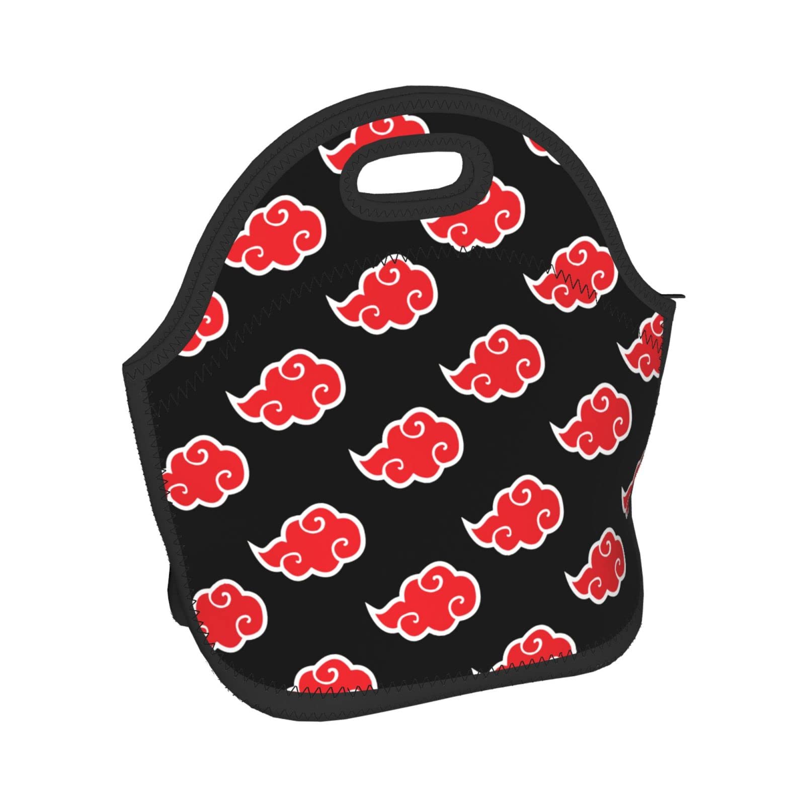 **Dazhenfzd Insulated Neoprene Lunch Box Cooler Tote Bag - Reusable & Leak-Proof, Akatsuki Pattern Black (One Size) - Perfect for Work, School, Picnics & Outdoor Activities**