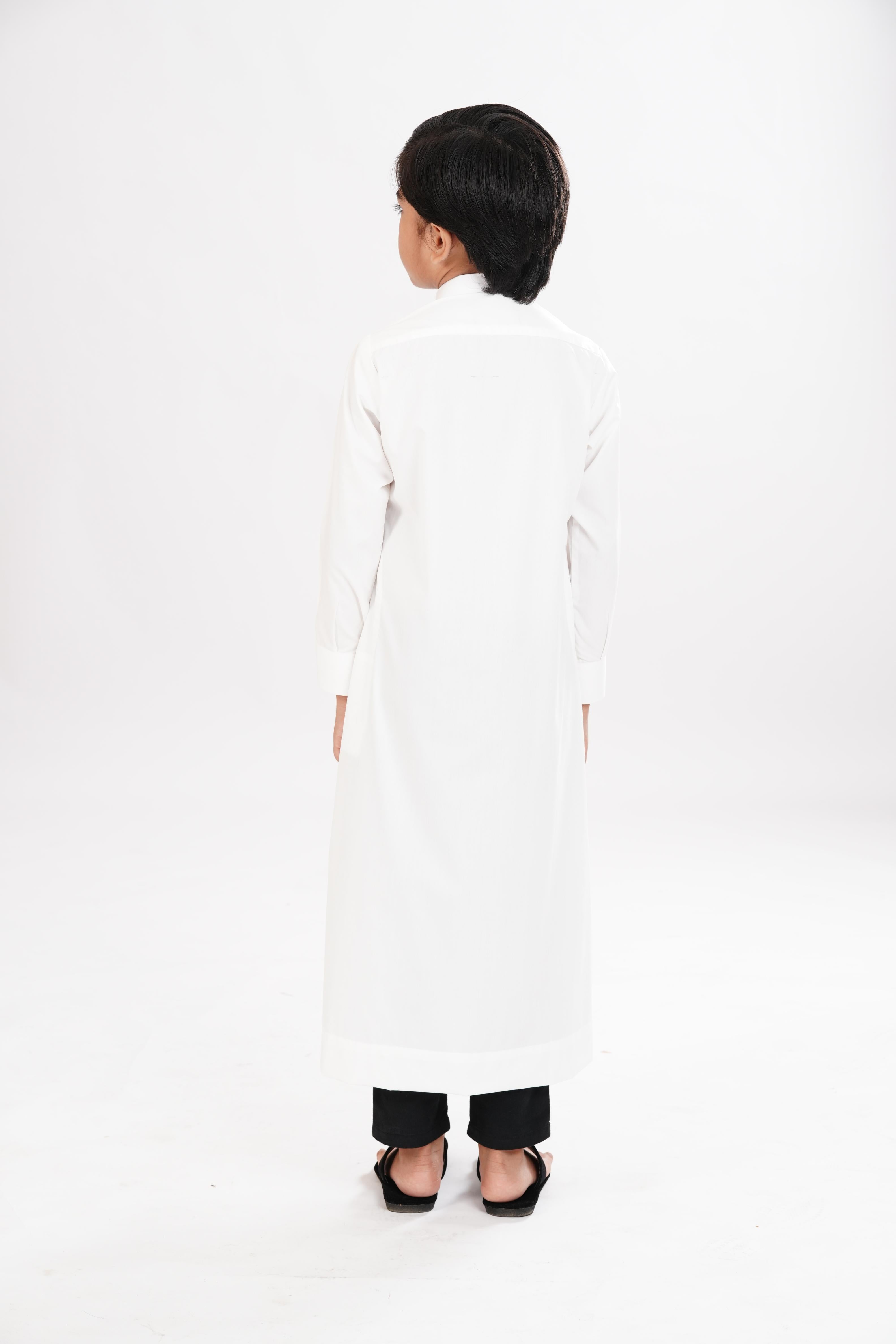 Blended White Jubba Jiah - Elegant Islamic Prayer Dress for Women - Perfect for Salah, Eid, and Special Occasions