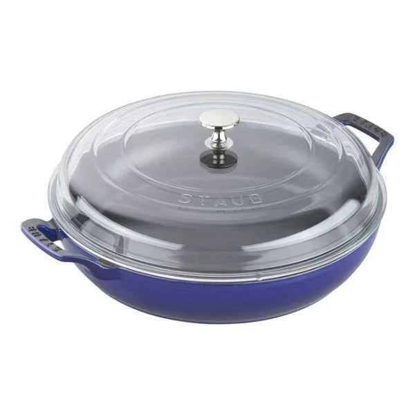 Staub Enameled Cast Iron Braiser with Glass Lid - 5.5 Qt Dutch Oven for Roasting, Baking & Searing - Perfect for Stovetop, Oven & Serving Dishes