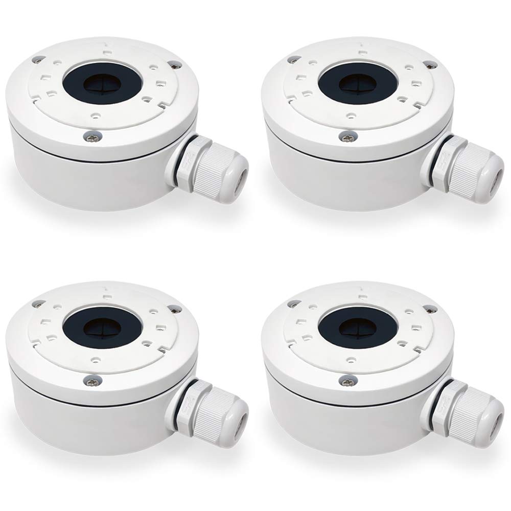 Hikvision DS-2CD2042WD-I & 2CD20xx Series Bullet Camera Mounting Bracket - DS-1280ZJ-XS Aluminum Junction Back Box (4 Pack) for Outdoor Security Camera Installation