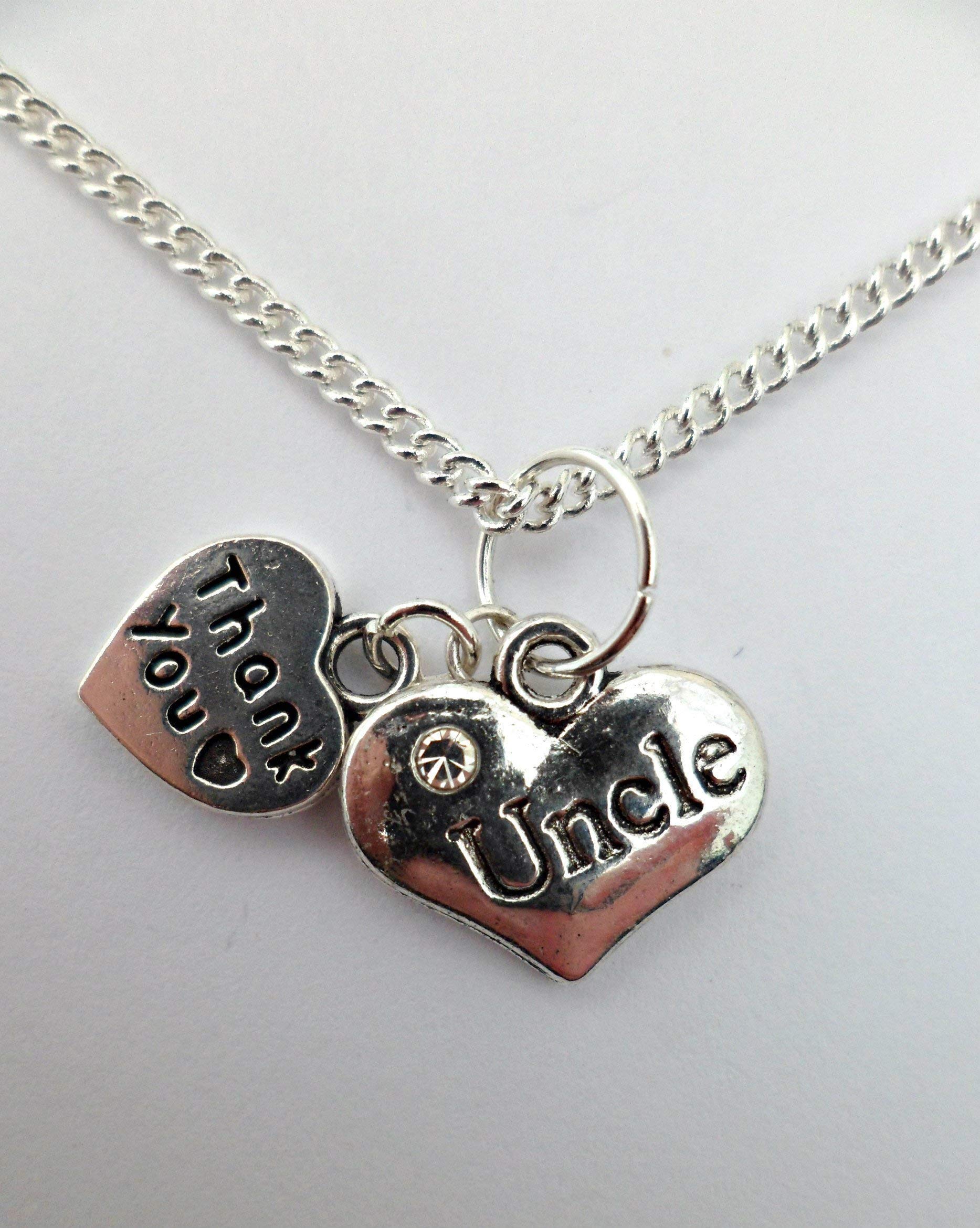Sterling Silver Plated Heart Pendant Necklace for Men - Uncle Gift with Gemstone Charm - Perfect for Birthdays, Anniversaries & Father's Day