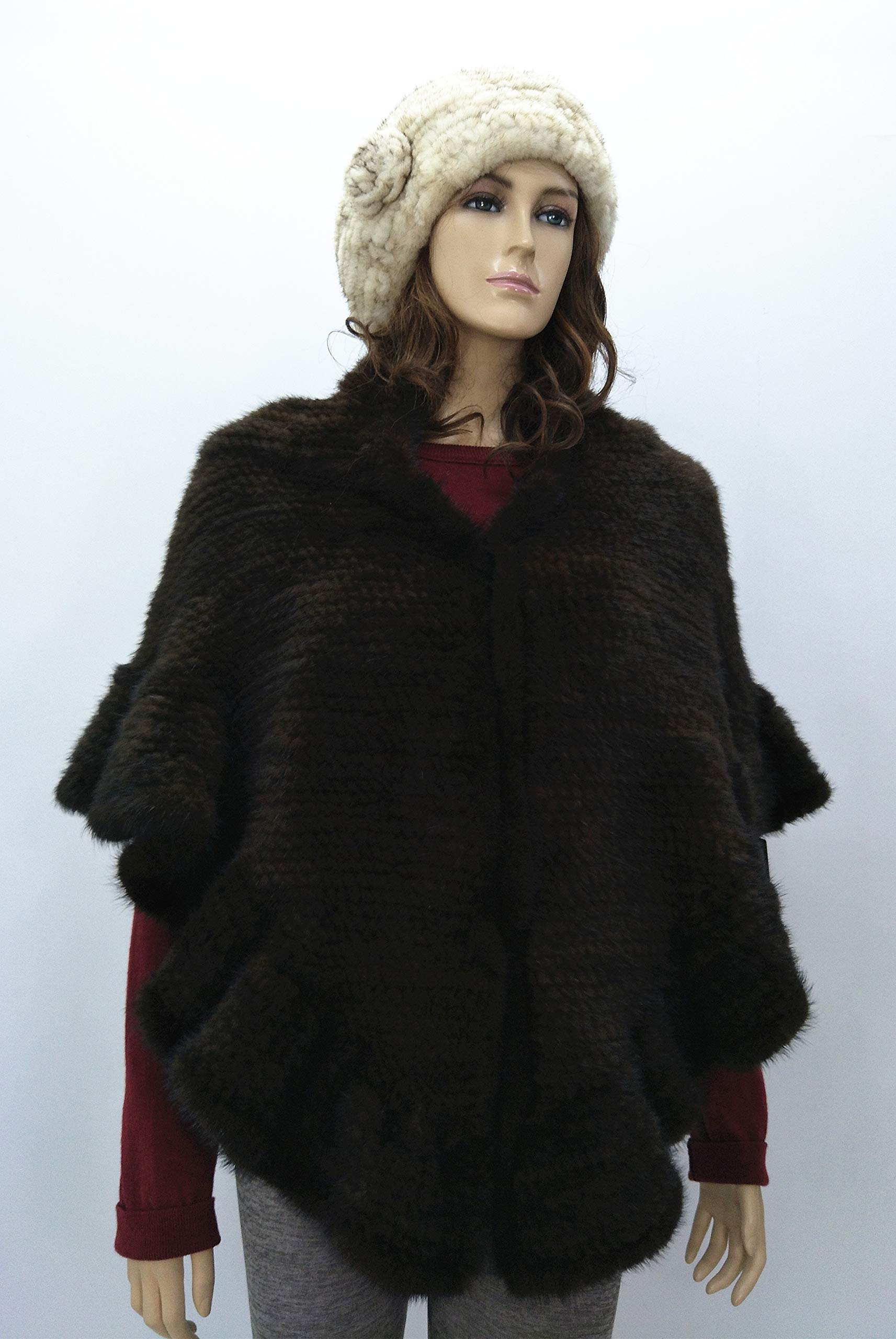 Hima Knit Mink Beret Hat with Rosette - Winter Fashion Women's Hat for Cold Weather, Outdoor Activities & Stylish Outfits