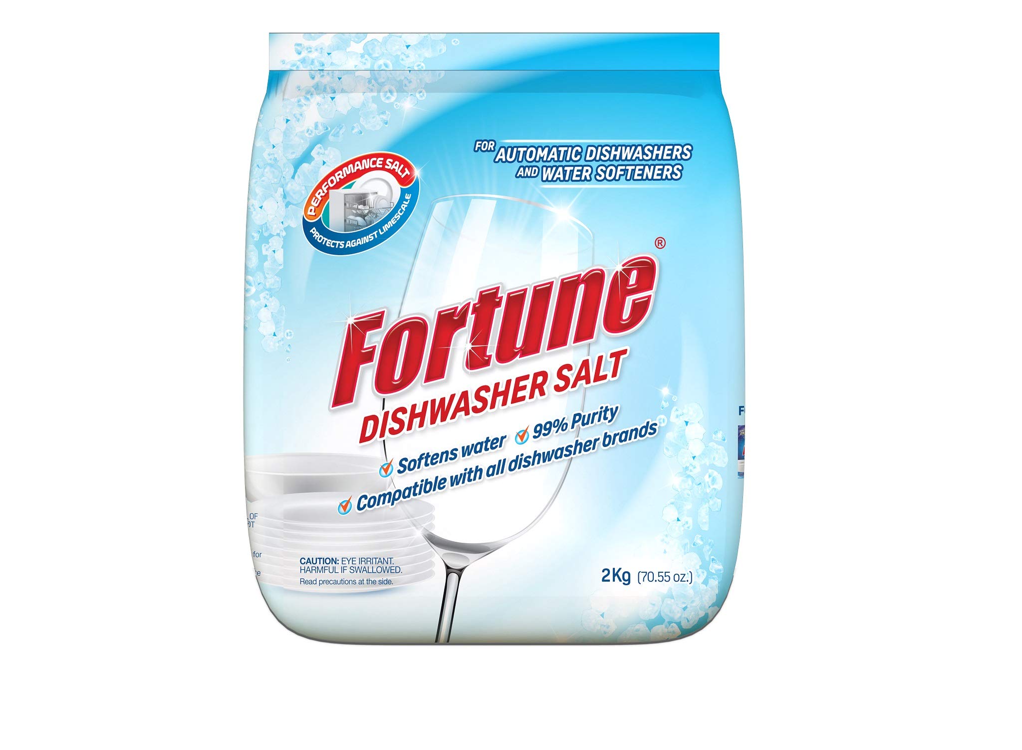 Fortune Dishwasher Active Salt 2 Kg (3 Pack) - Universal for All Dishwasher Brands - Perfect for Hard Water Areas & Spotless Dishwashing Results