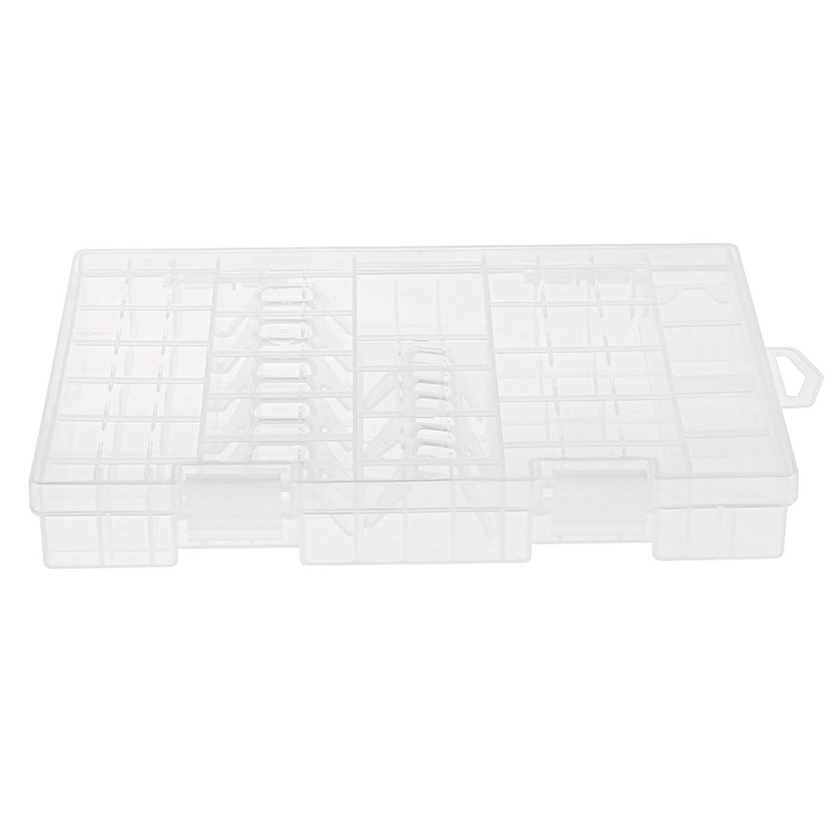 OSALADI Clear AAA Battery Storage Case - Portable Hard Plastic Organizer Box for AA AAA Batteries - Perfect for Home, Office, Travel & Emergency Kits