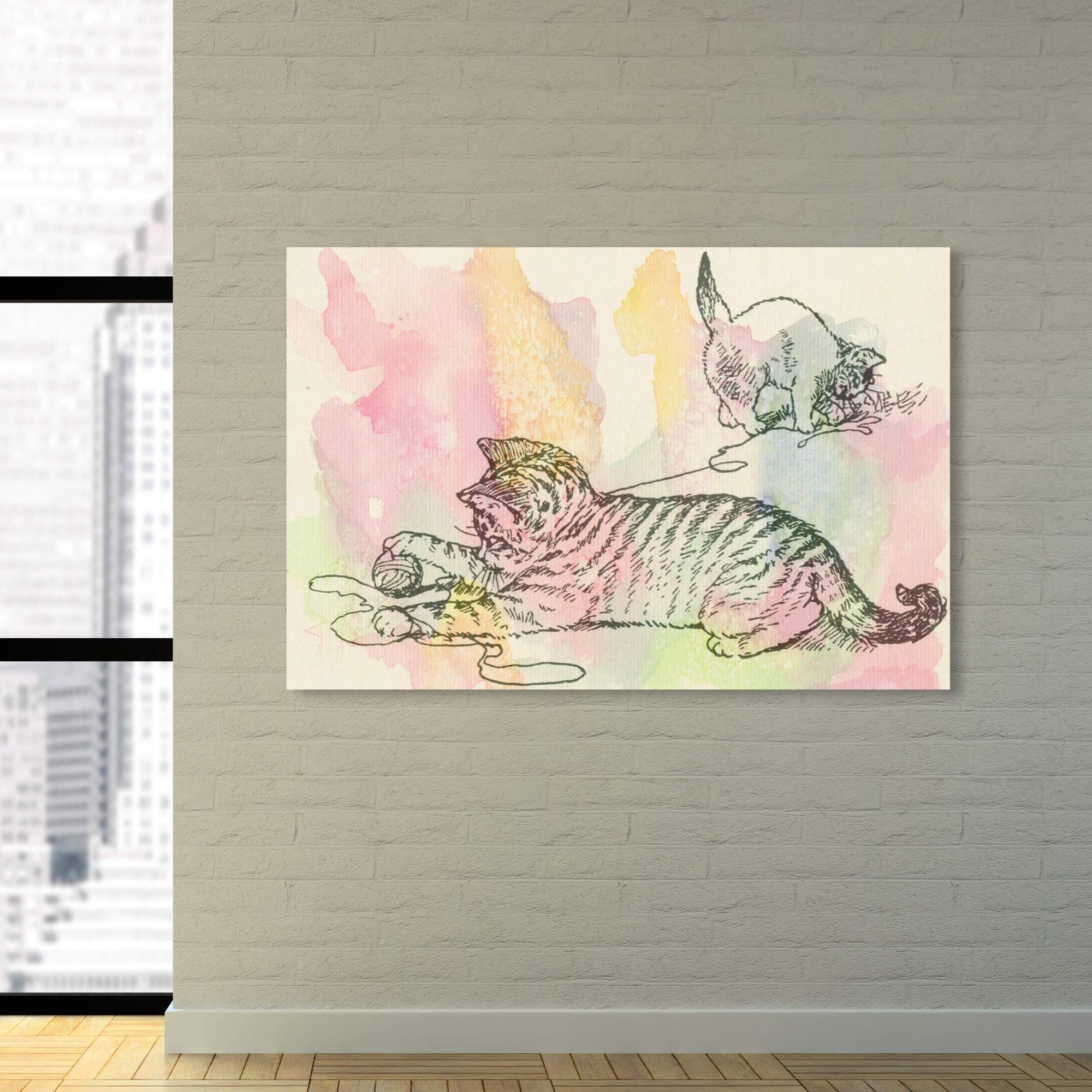 Oliver Gal Artist Co. 'Kittens Love to Play' Animal Wall Art Canvas Print - 36