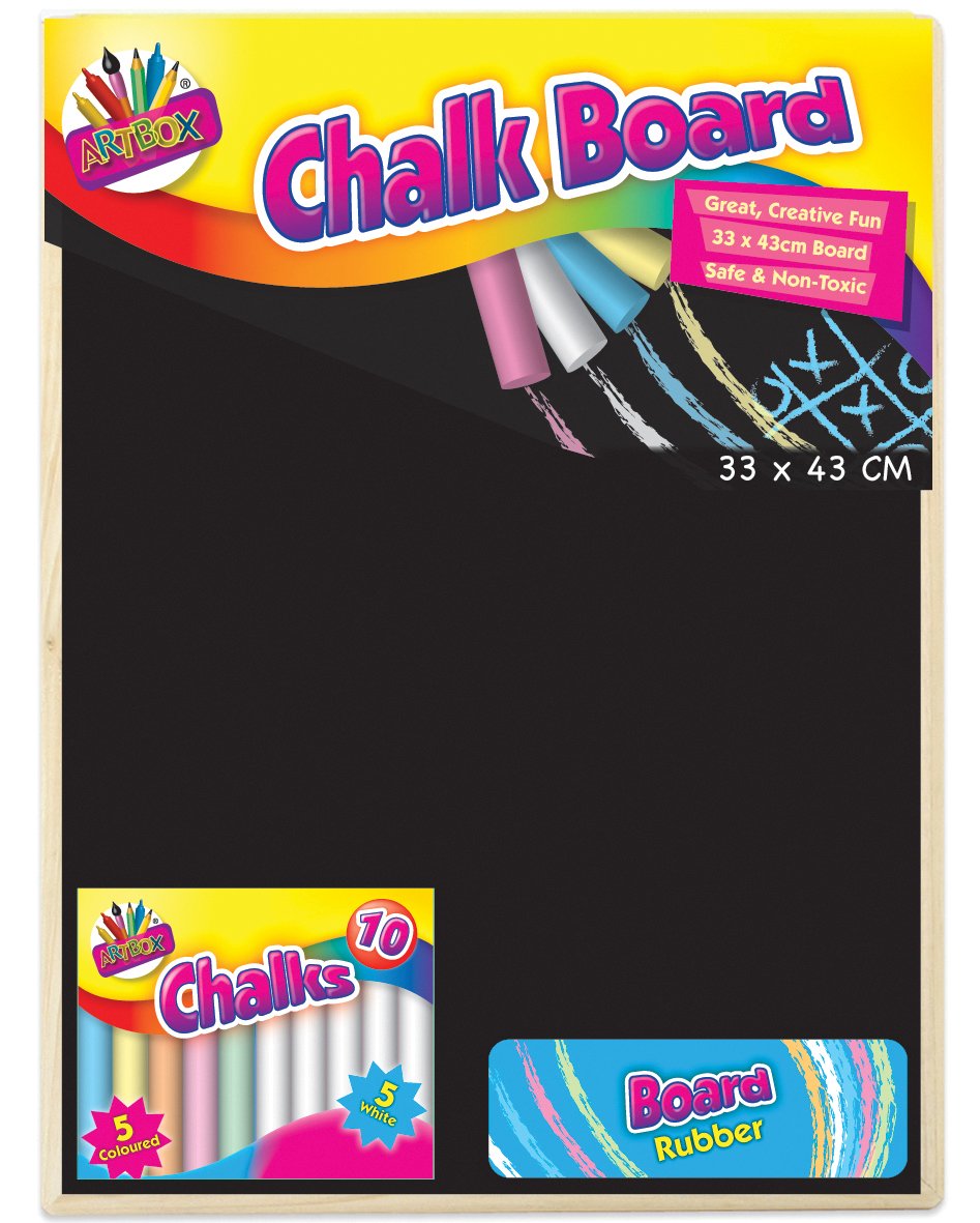 Artbox 33x34cm Large Chalkboard for Kids - Durable Blackboard for Classroom, Home & Office - Perfect for Drawing, Teaching & Creative Play