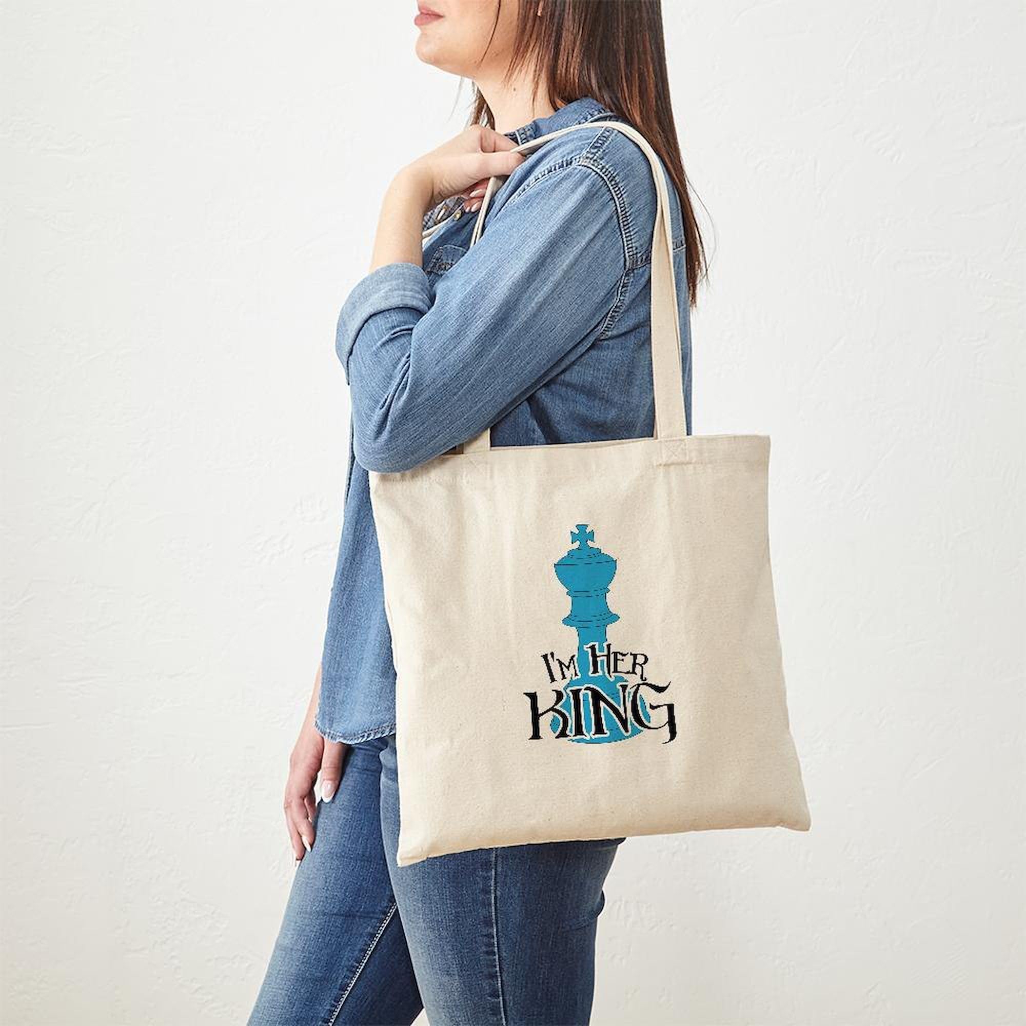 I'm Her King Tote Bag - Natural Canvas Reusable Shopping Bag for Groceries, Beach & Everyday Use | CafePress