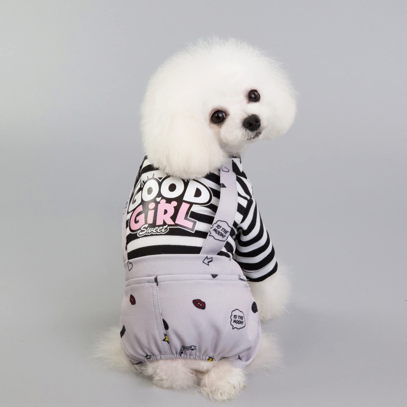 Breathable Summer Cotton Striped Dog Jumpsuit - Soft Pet Apparel for Small Dogs & Cats | Perfect for Outdoor Walks & Indoor Playtime