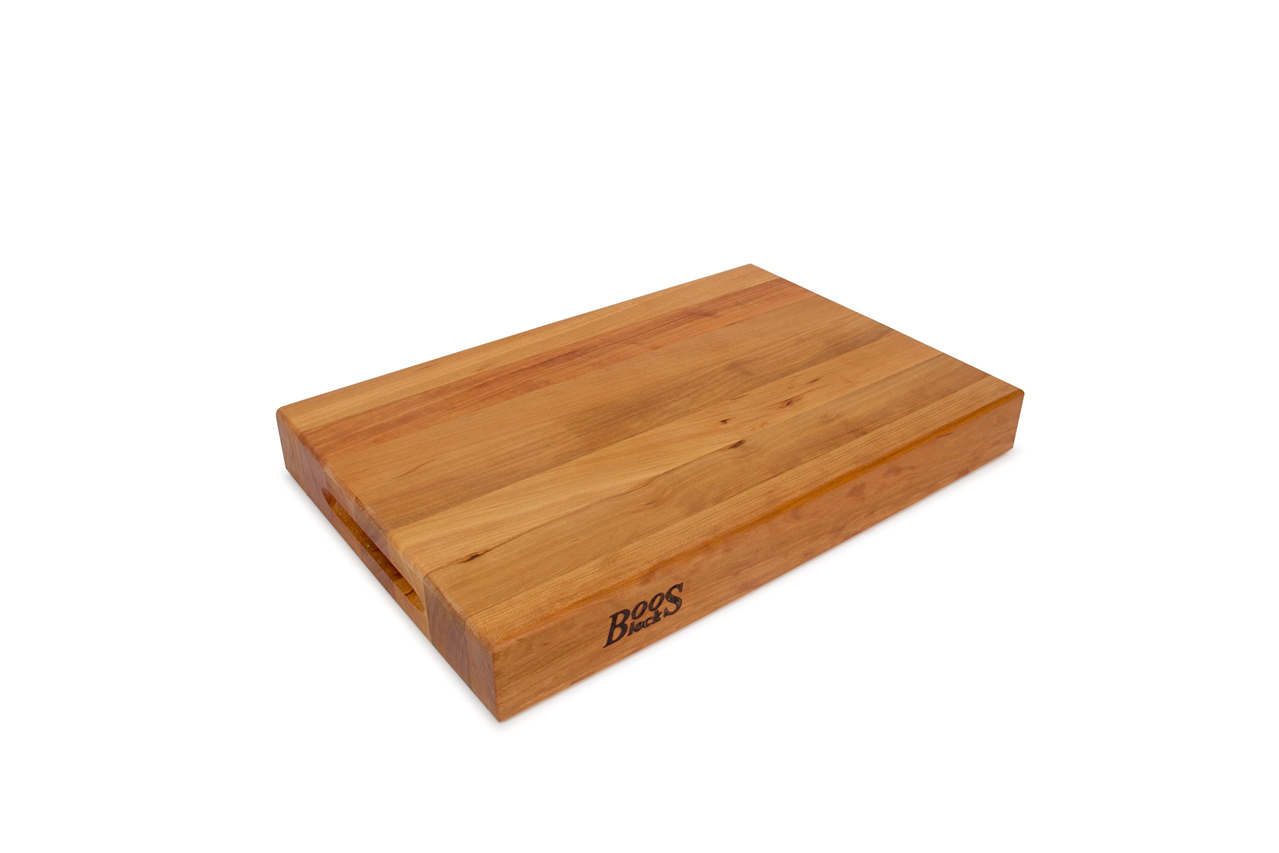 Premium Cherry Wood Reversible Cutting Board 18x12 Inches - John Boos CHY-RA01 Edge Grain Chopping Block for Kitchen, Butcher & Charcuterie - Perfect for Meat, Vegetables & Bread Preparation