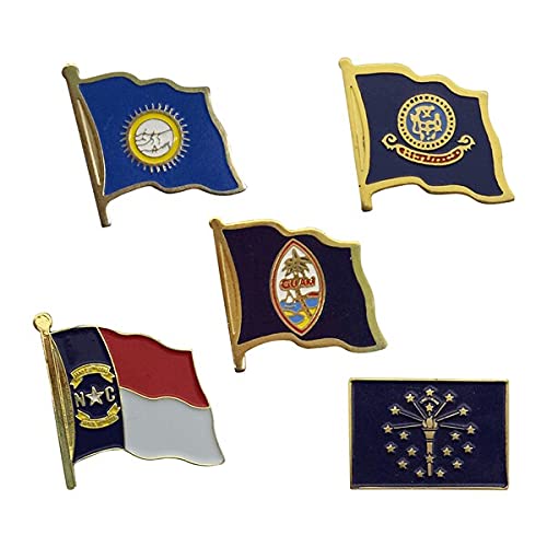 Washington US State Lapel Pin - Pack of 5 | Collectible State Flag Pins for Lapels, Hats & Bags | Perfect for Political Events, Travel Souvenirs & Patriotic Gifts