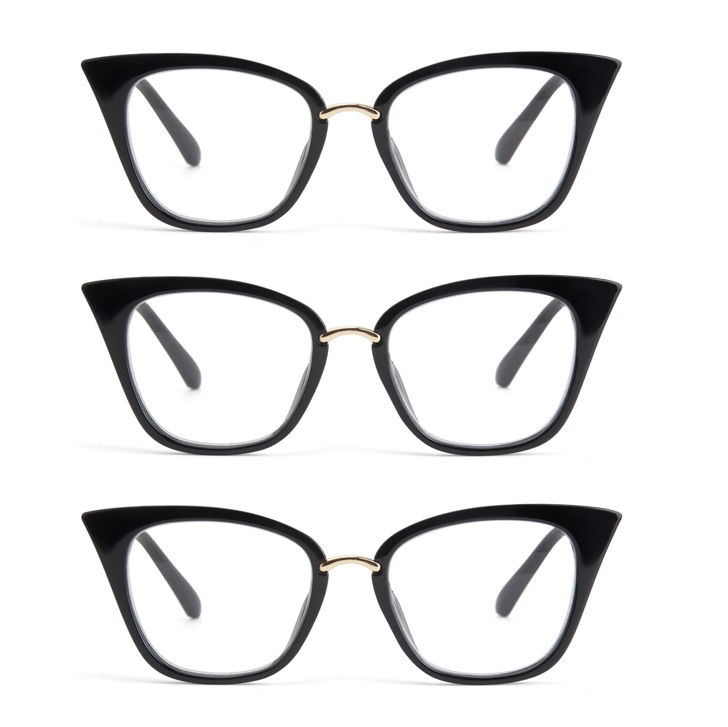 3 Pack Stylish Cat Eye Reading Glasses for Women - Fashionable & Lightweight Readers for Reading, Working, and Computer Use