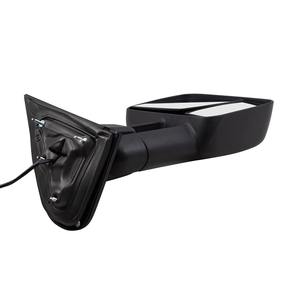 Brock Replacement Heated Textured Towing Telescopic Power Mirrors Compatible with 2014-2017 Chevy Silverado & GMC Sierra Pickup Trucks - Perfect for Towing, Off-Roading & Winter Driving
