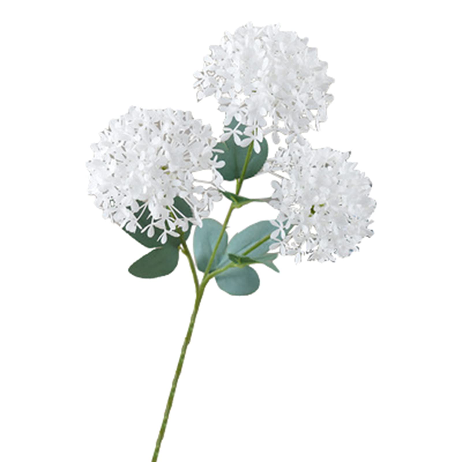 5Pcs Realistic Artificial Hydrangea Flowers - Fadeless 3 Heads Plastic Simulation Flowers for Home Decor, Wedding, Party, and Office Decoration - White