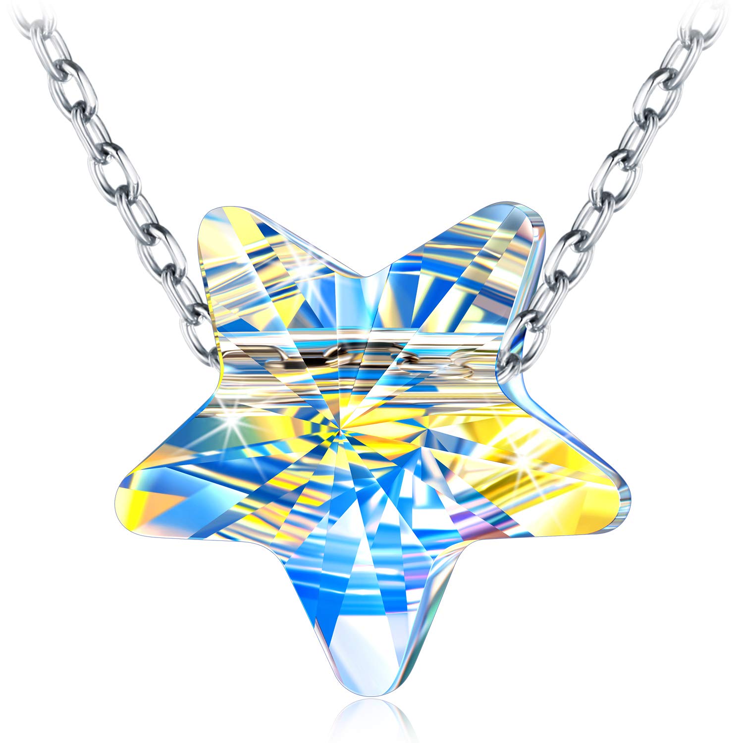 925 Sterling Silver Crystal Necklace for Women - Austrian Swarovski Jewelry with Gift Box, Elegant Christmas & Birthday Present for Her, Teen Girl | Perfect for Parties, Weddings & Special Occasions