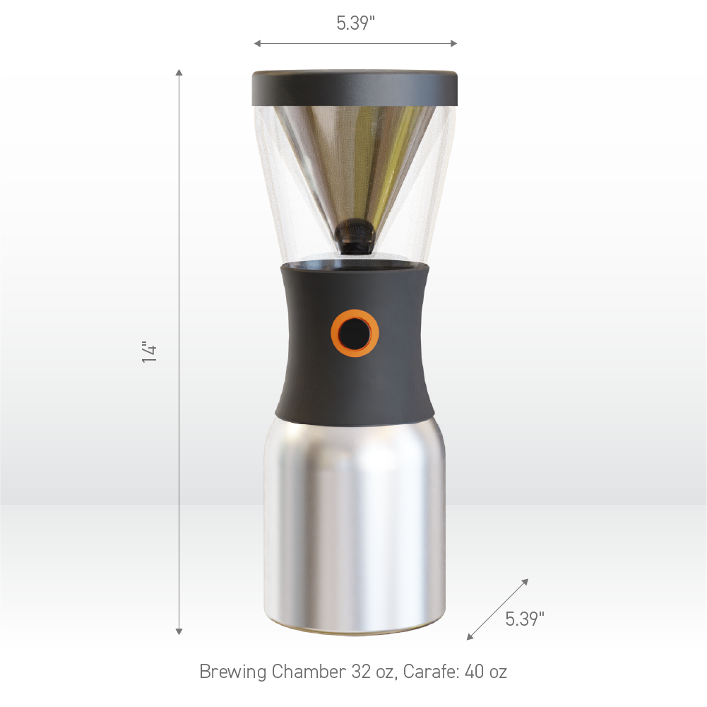 Asobu 34oz Cold Brew Coffee Maker - Black | Iced Coffee Maker for Home, Office & Travel | BPA-Free Glass Carafe with Stainless Steel Filter