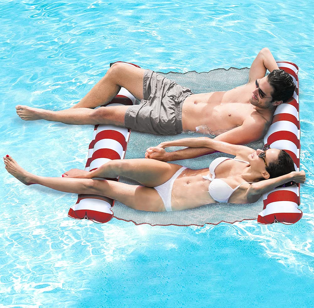 **Inflatable Pool Hammock XXL - Floating Lounger for Swimming Pool, Heavy Duty Hammock Chair with 130 x 138cm Size - Perfect for Relaxing, Sunbathing & Pool Parties**