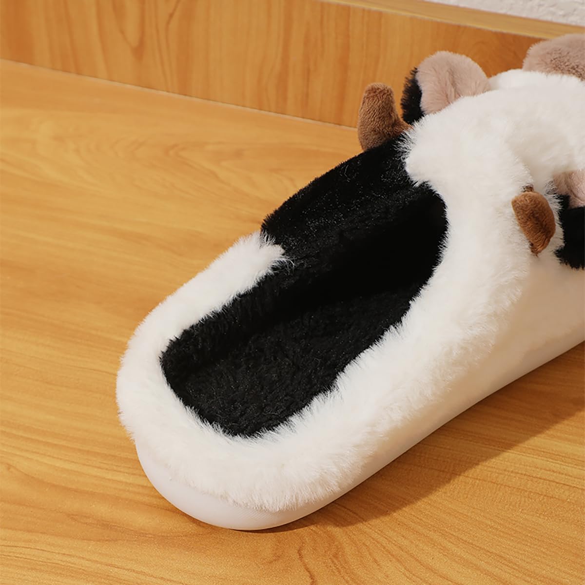 Cozy Winter Cow Slippers for Women - Fluffy Animal House Shoes with Non-Slip Sole | Perfect for Home, Lounge & Gift Giving