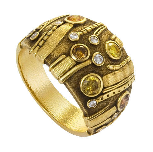 Alex Sepkus Sea Grass Dome Large Ring R 151DCA - Elegant Sterling Silver Statement Jewelry for Women, Perfect for Weddings, Parties & Special Occasions