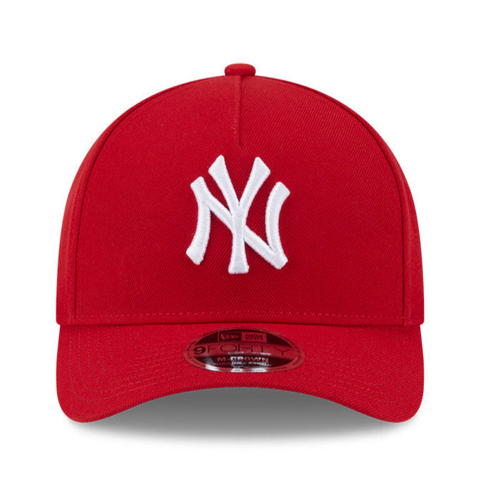 New York Yankees Snapback Hat by New Era - 9Forty M Crown A-Frame Adjustable Cap in Red | Perfect for Baseball Games, Fan Gear & Streetwear Fashion