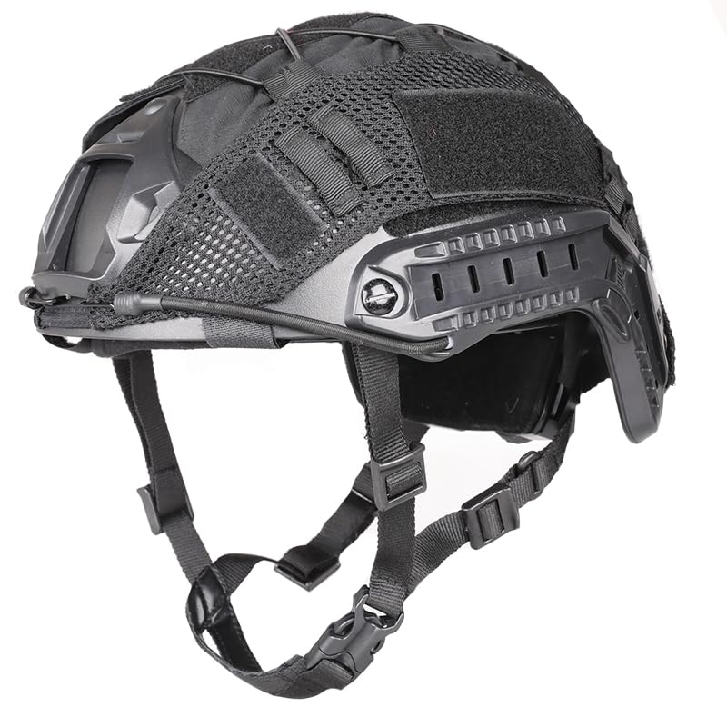 Adjustable Tactical Helmet with Removable Cover - Military PJ Style Helmet for Airsoft, Hunting & Shooting | NVG Mount Compatible for Night Vision Goggles | Perfect for Cosplay, Outdoor Adventures & Tactical Training