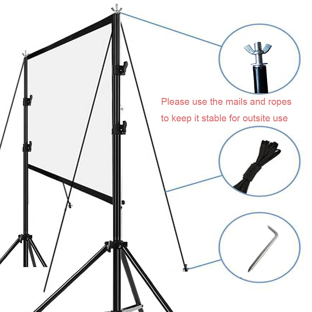 Portable Projector Screen Stand - Indoor & Outdoor Use for Front & Rear Projection | Foldable & Lightweight for Home Theater, Backyard Movies, and Presentations