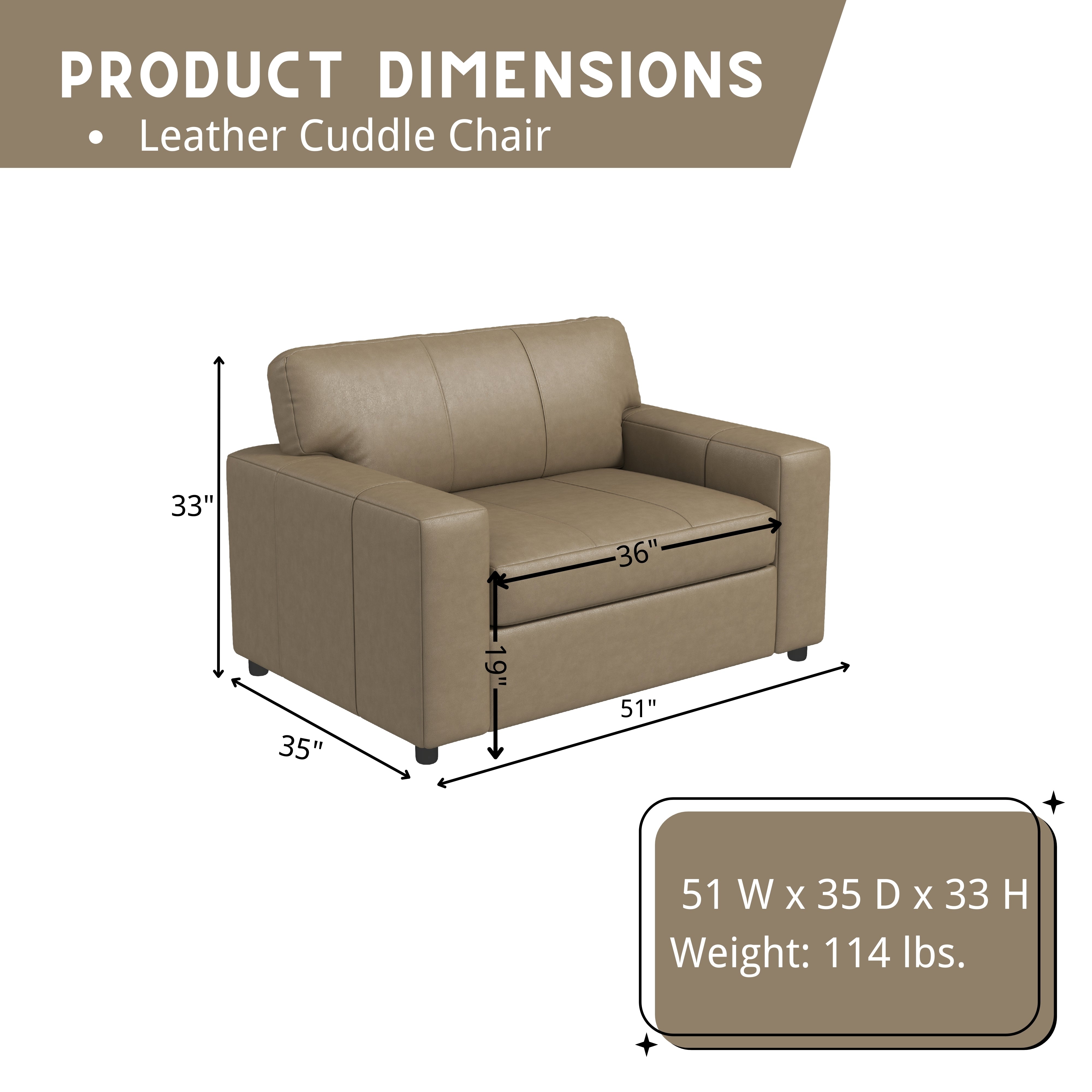 Roundhill Furniture Sakan Genuine Leather Upholstered Cutler Lounge Chair - Modern Living Room Accent Chair for Home Office & Reading Nook