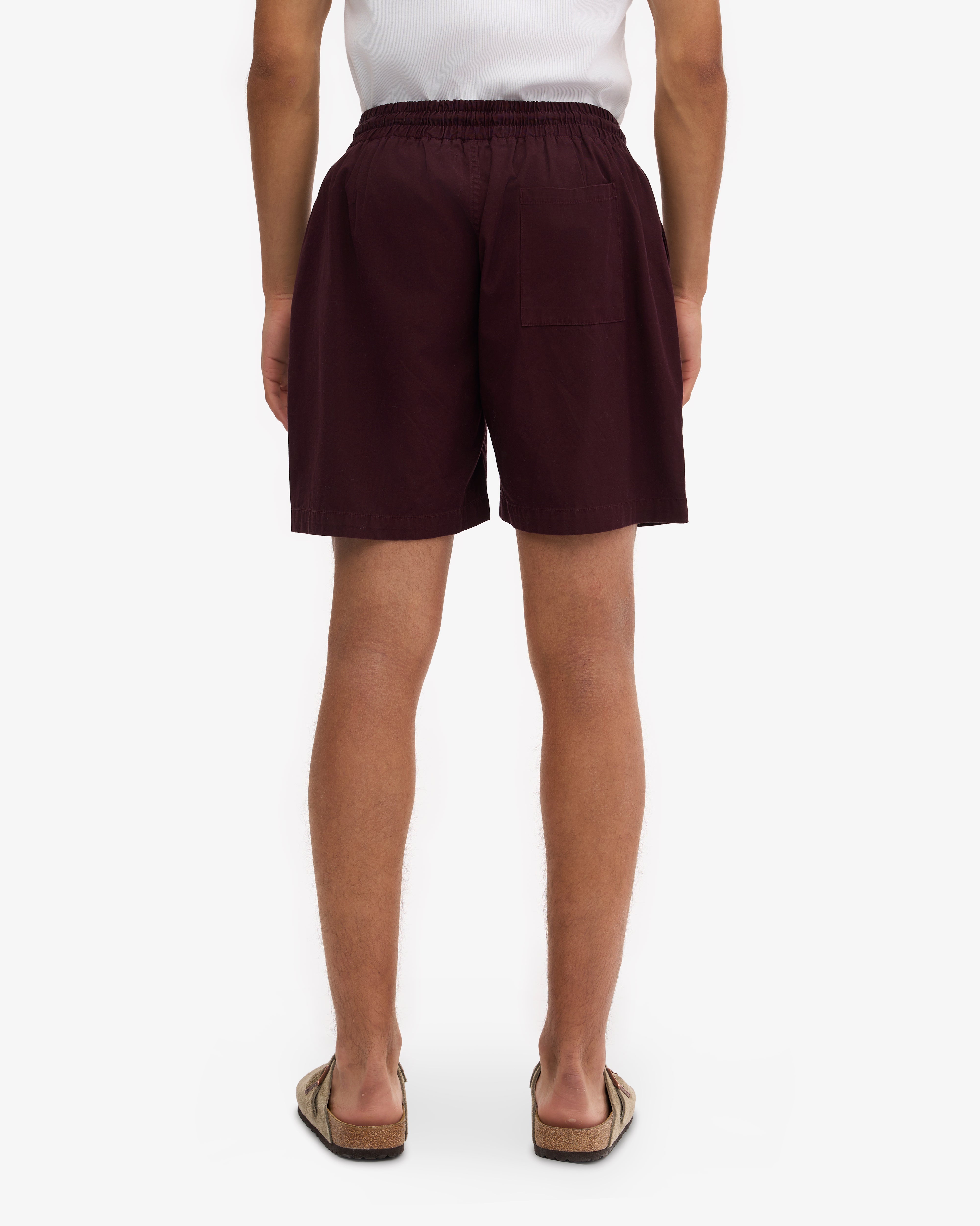 Organic Cotton Twill Shorts for Men & Women - Comfortable Casual Wear in Oxblood Red - Perfect for Summer, Travel, and Outdoor Activities