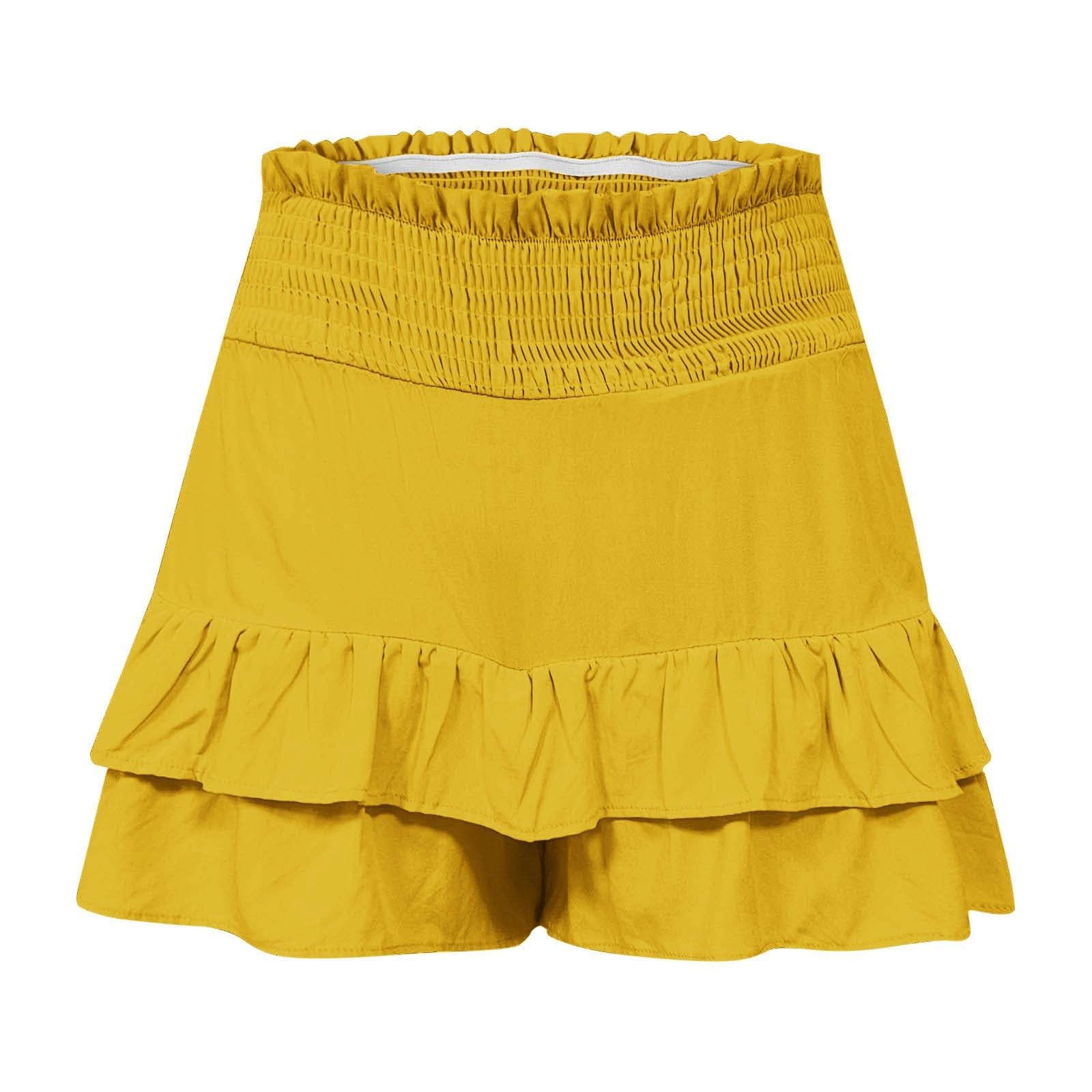Women's High Rise Ruffle Shorts - Trendy Summer Beachwear for Holidays
