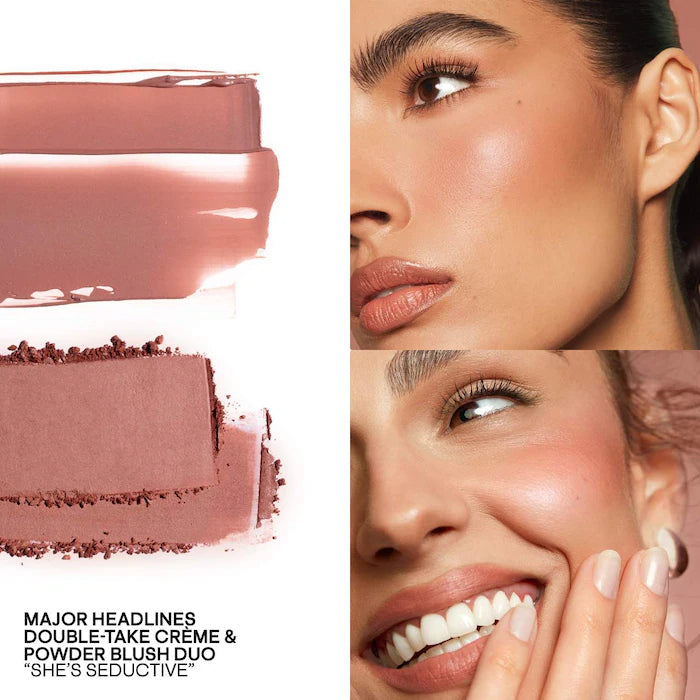 Patrick TA Major Headlines Double Take Duo Cream + Powder - Long-Lasting Blush & Highlighter Set for Day & Night Makeup | Perfect for Contouring & Glowing Skin