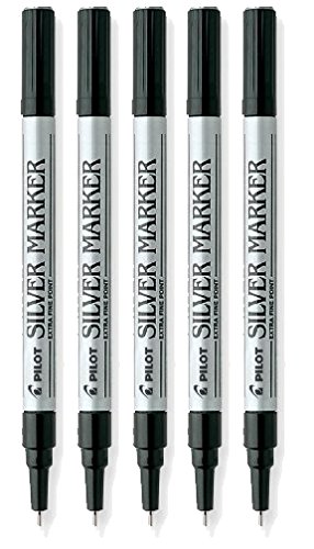 Pilot Silver Metallic Permanent Paint Marker - Extra Fine Point (0.7mm) - 5-Pack (41600) - Ideal for DIY Crafts, Labeling, Metal/Glass Writing & Industrial Marking
