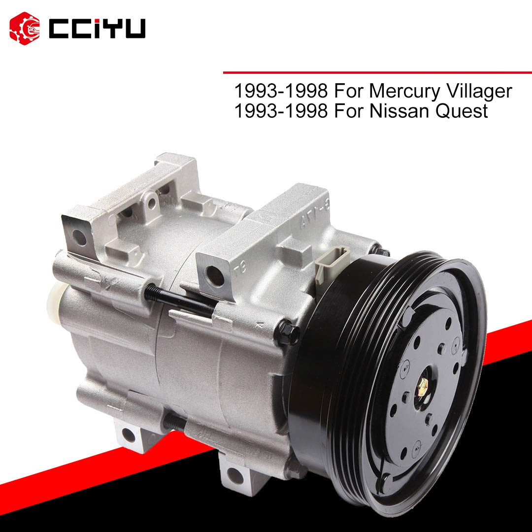 Nissan Quest Mercury Villager 3.0L AC Compressor Replacement (1993-1998) - High Performance Air Conditioning Compressor for Car Cooling System - Perfect for Summer Road Trips & Daily Commutes