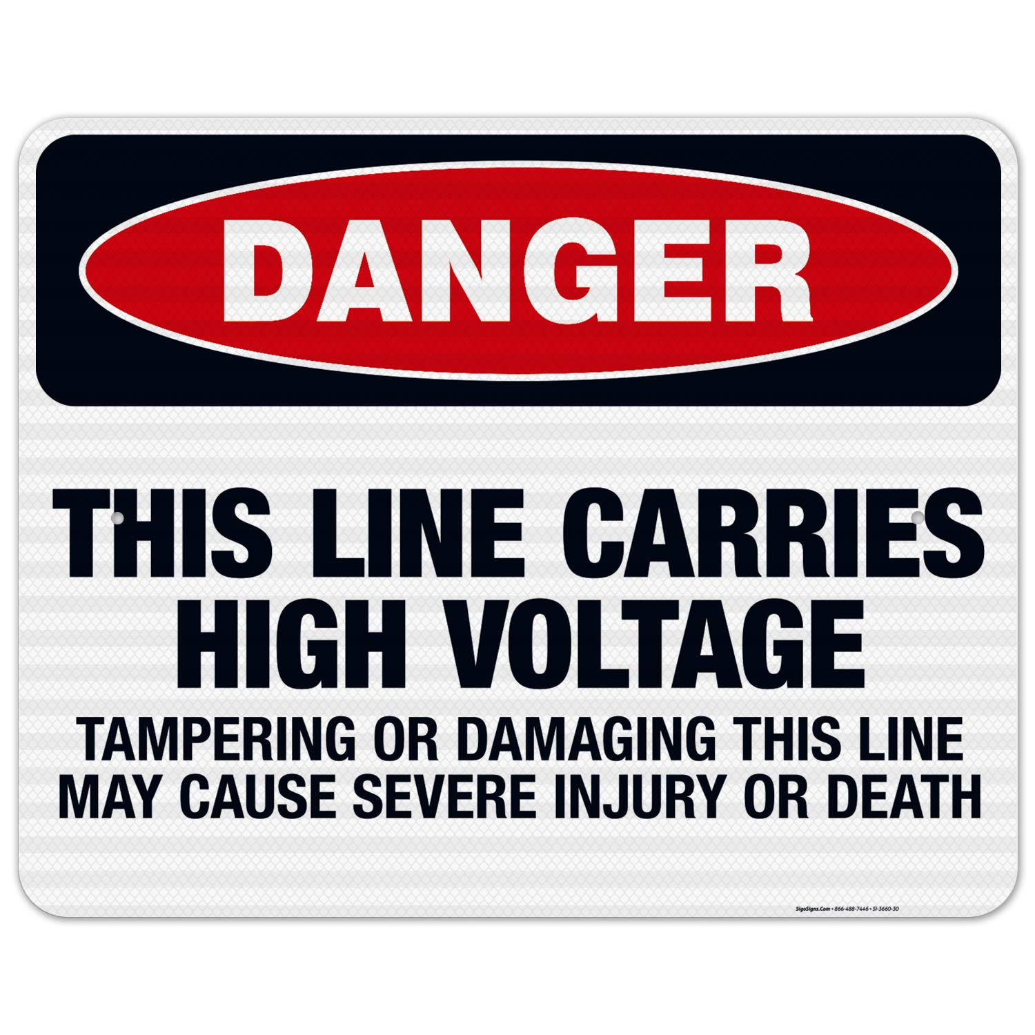 High Voltage Danger Sign - OSHA Compliant 24x30 Inches, 3M EGP Reflective .080 Aluminum, Fade Resistant for Indoor/Outdoor Use - Made in USA - Perfect for Construction Sites, Power Plants & Electrical Hazard Areas