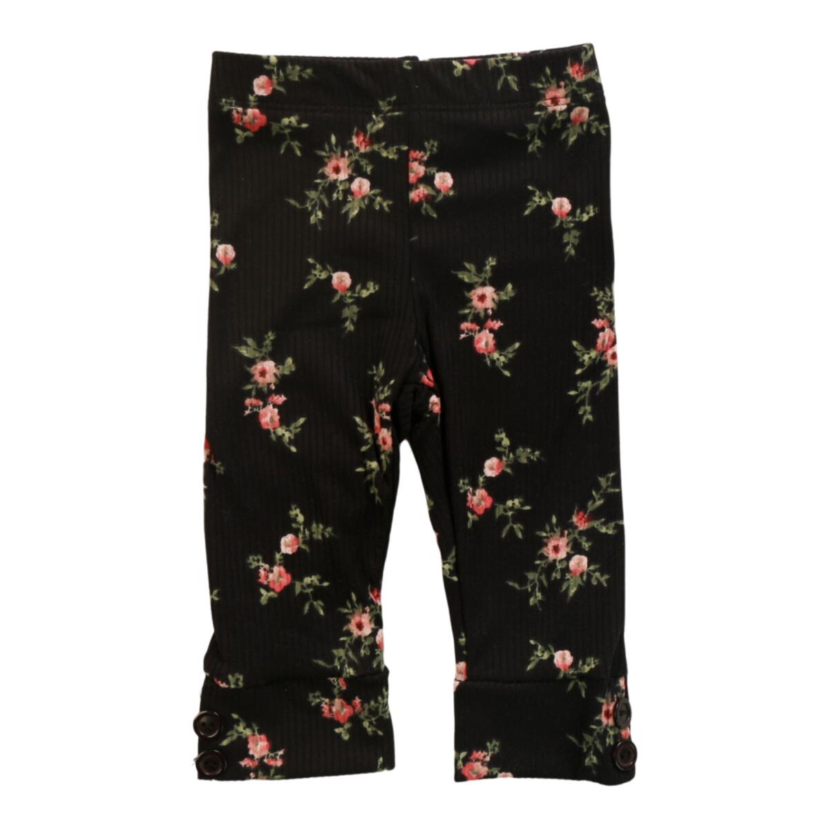 **Cozii Ditsy Floral Leggings with Cuff - Women's High Waisted Stretchy Yoga Pants for Workout, Running & Lounge Wear**