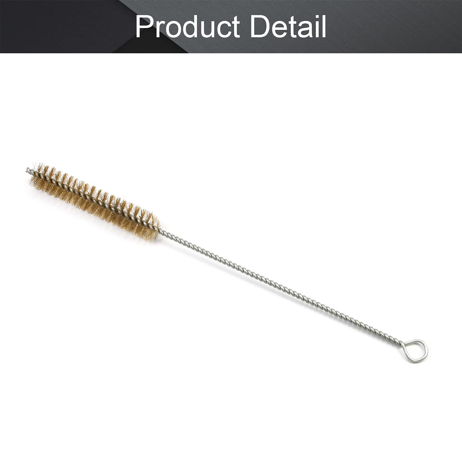 Utoolmart Copper Wire Cleaning Brush - 0.8-inch Diameter 12-inch Length Spiral Power Tube Brush (2-Pack) - Perfect for Cleaning Bottles, Tubes, and Narrow Spaces