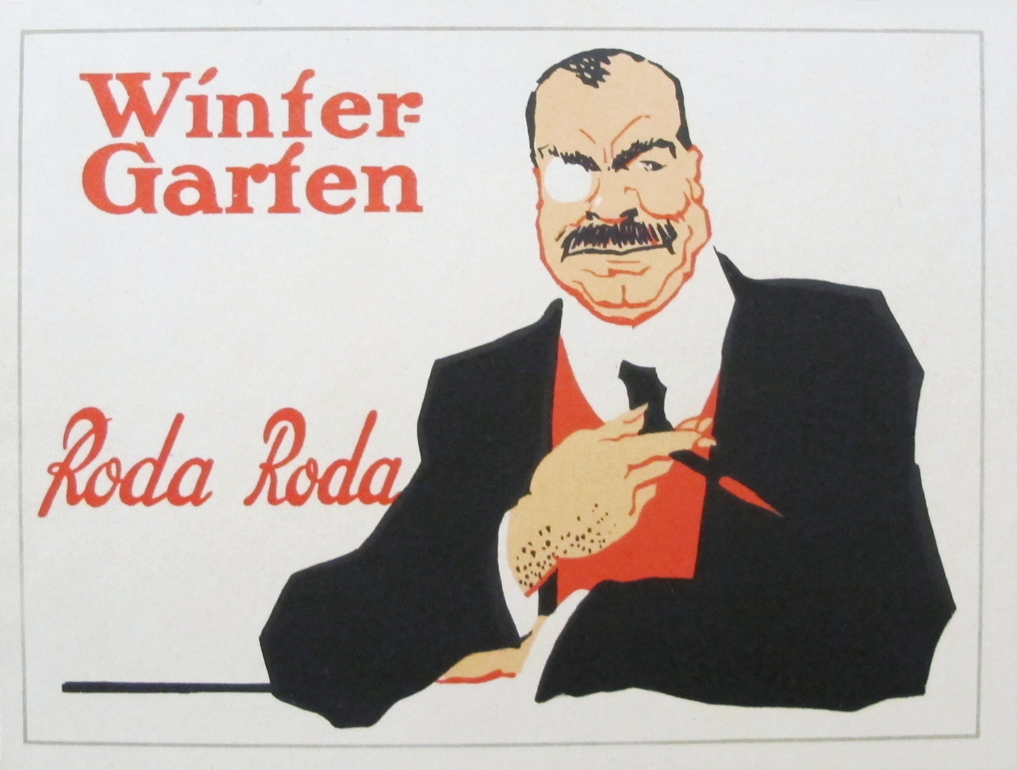 1927 Vintage German Mini Poster - Wintergarten Roda Roda Collectible Art Print | Perfect for Home Decor, Office Wall Art & Vintage Gift Ideas