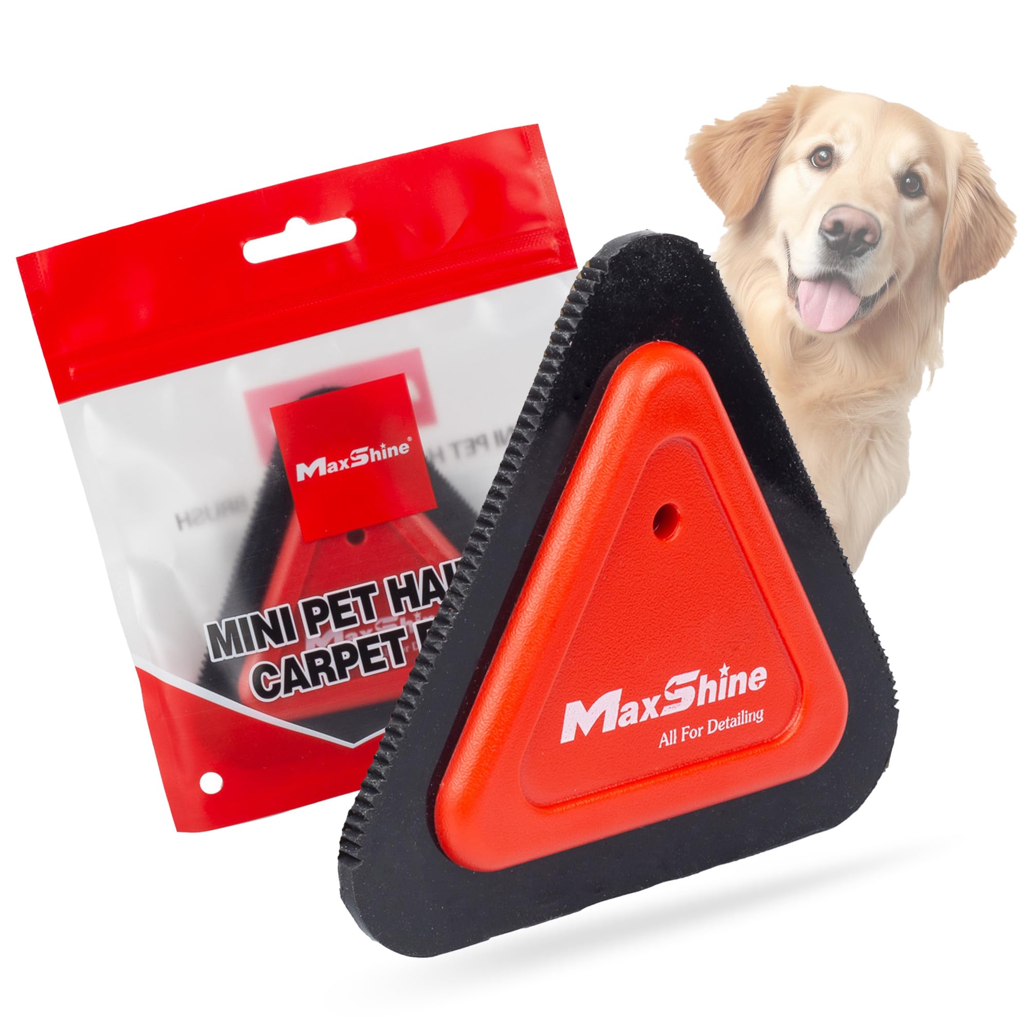 Maxshine Mini Pet Hair Remover Tool - 3-Sided Lint Brush for Car Seats, Carpets, Furniture - Dog & Cat Hair Removal Brush - Easy to Clean Car Detailing Accessories - Perfect for Home, Office, and Auto Care