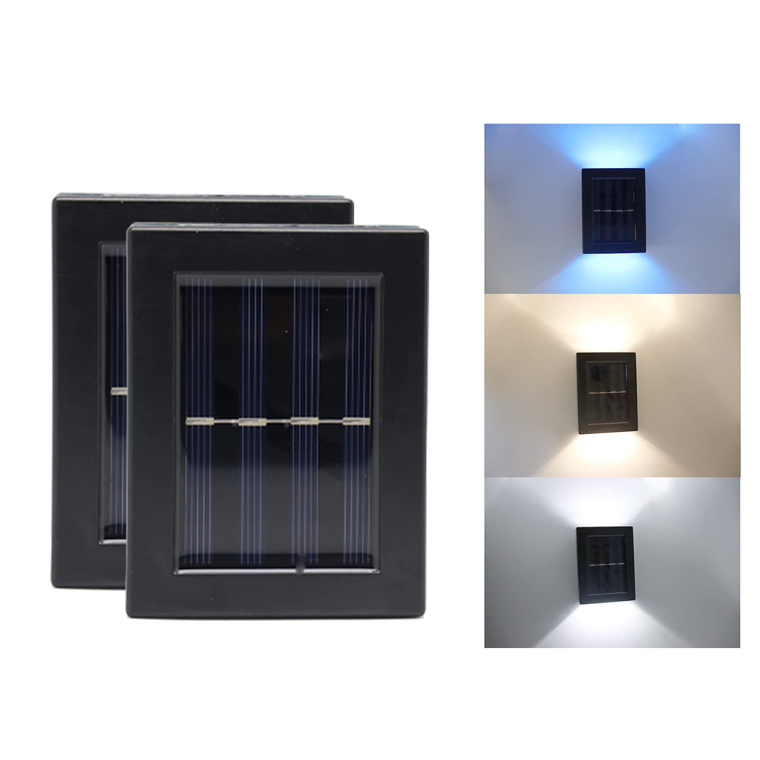 Solar Wall Lights Outdoor - Waterproof Wireless Adhesive Fence & Garden Decoration Lights for Steps, Corridors, Pathways - Perfect for Patio, Yard & Landscape Lighting