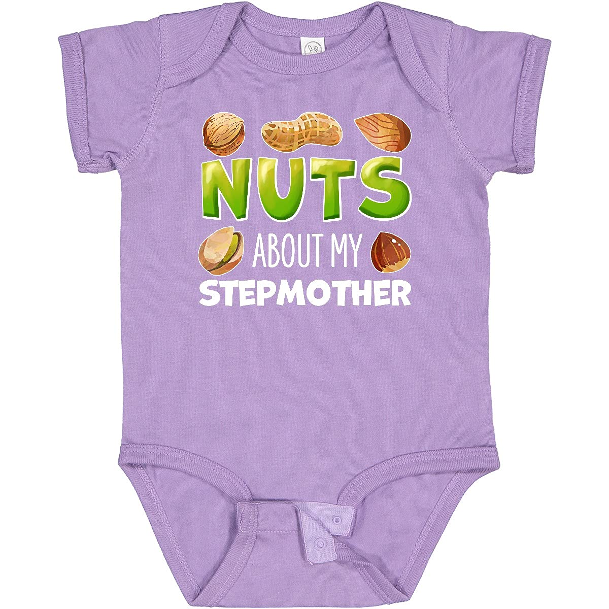 Inktastic 'Nuts About My Stepmother' Peanut Almond Pistachio Baby Bodysuit - Cute & Comfortable Outfit for Infants, Toddlers & Newborns - Perfect for Family Photos, Holidays & Special Occasions